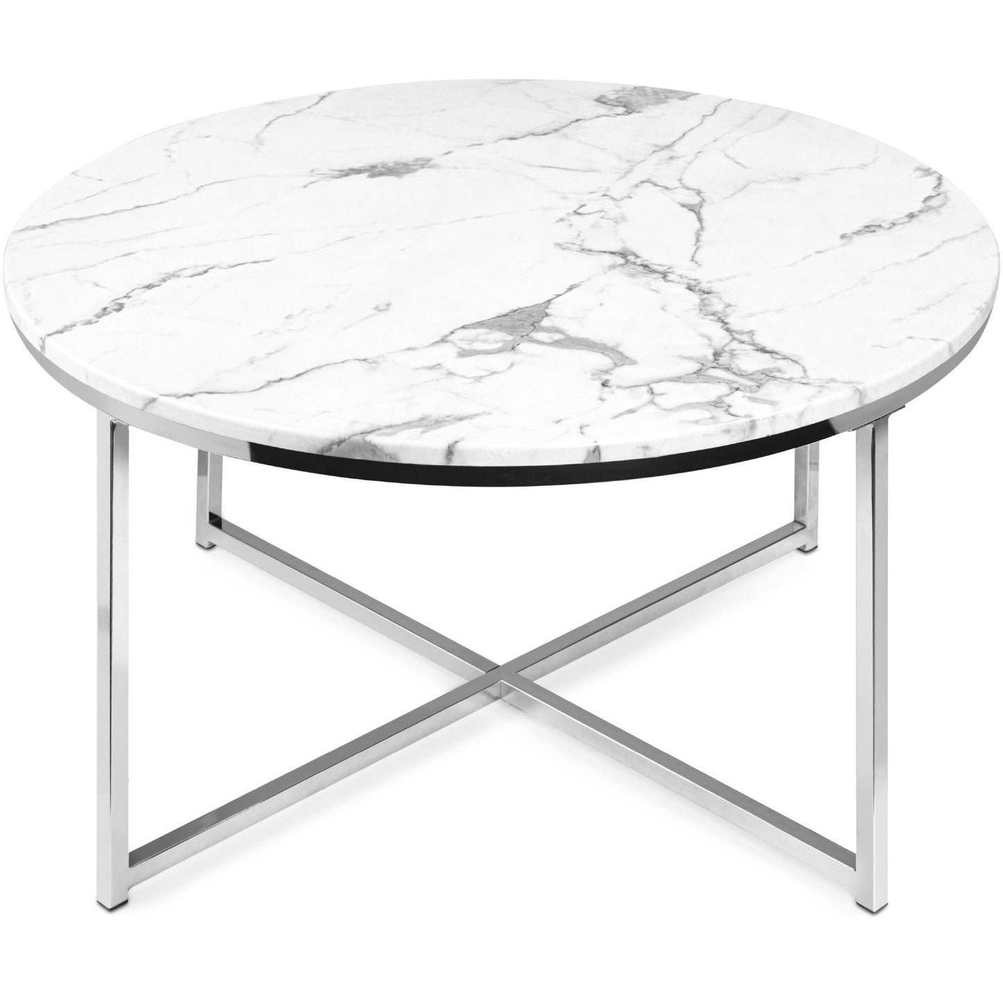 SPACEx Faux Marble Table with Metal Frame