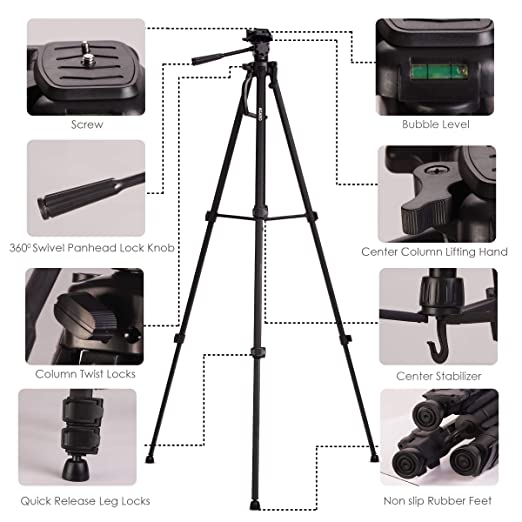 NAGARO Adjustable Camera Tripod Stand 66 inches Tall