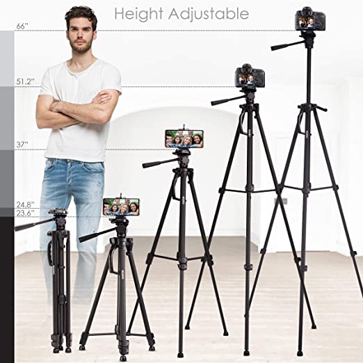 NAGARO Adjustable Camera Tripod Stand 66 inches Tall