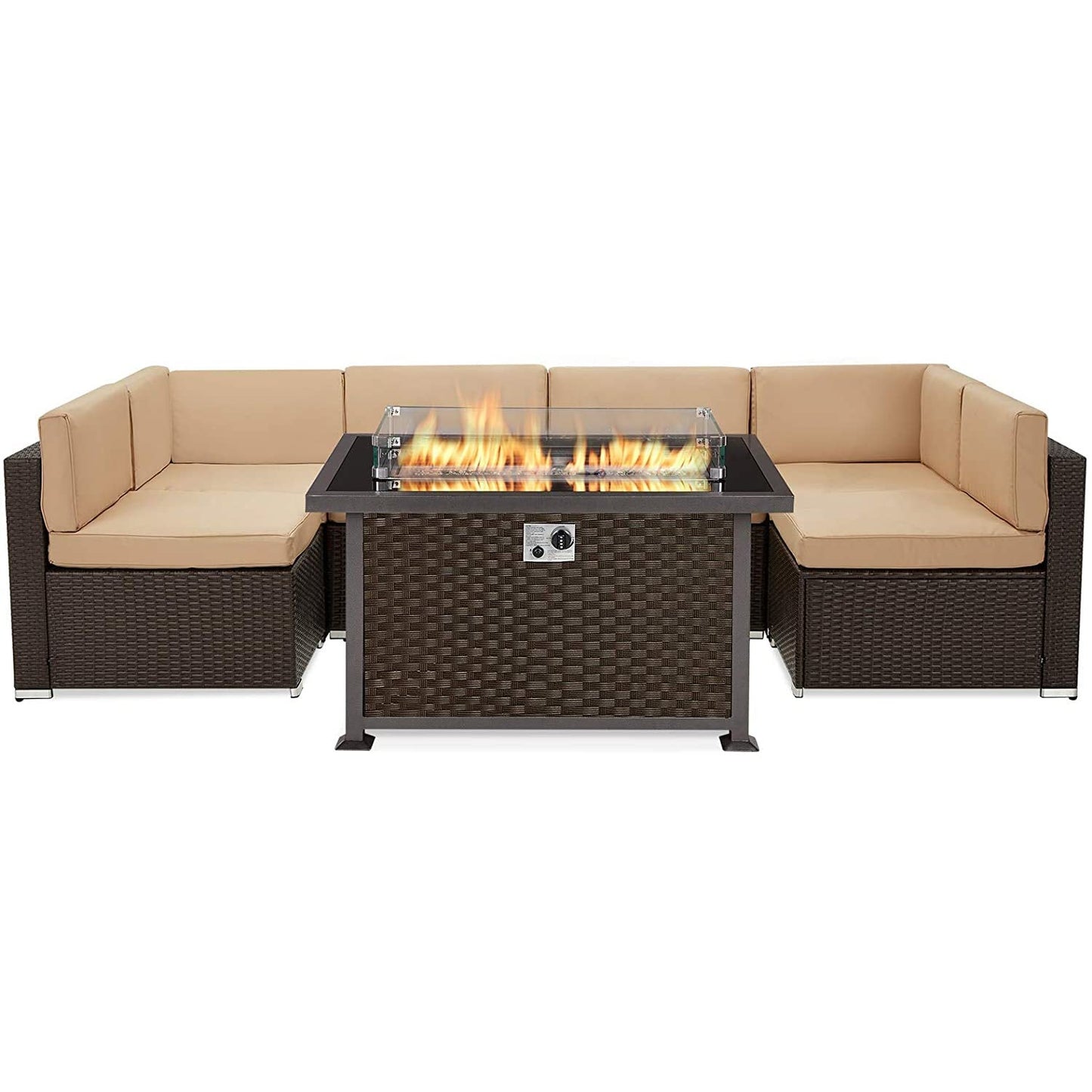 Furniture Sectional Sofa with Gas Fire Pit Table