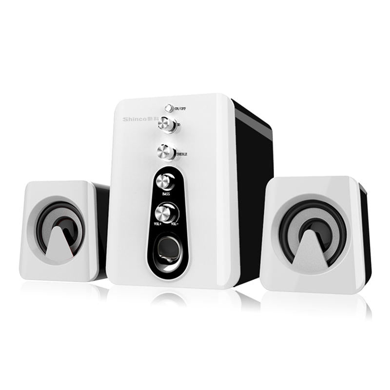 Hinco HC-807 2.1 Computer Speaker Mini USB Power Subwoofer Speakers - white